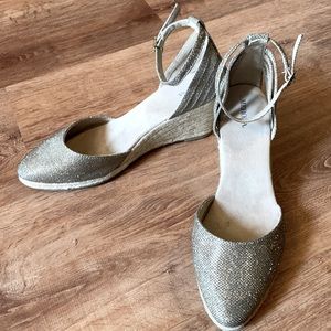 Merona, gold espadrilles size 10. Good used condition